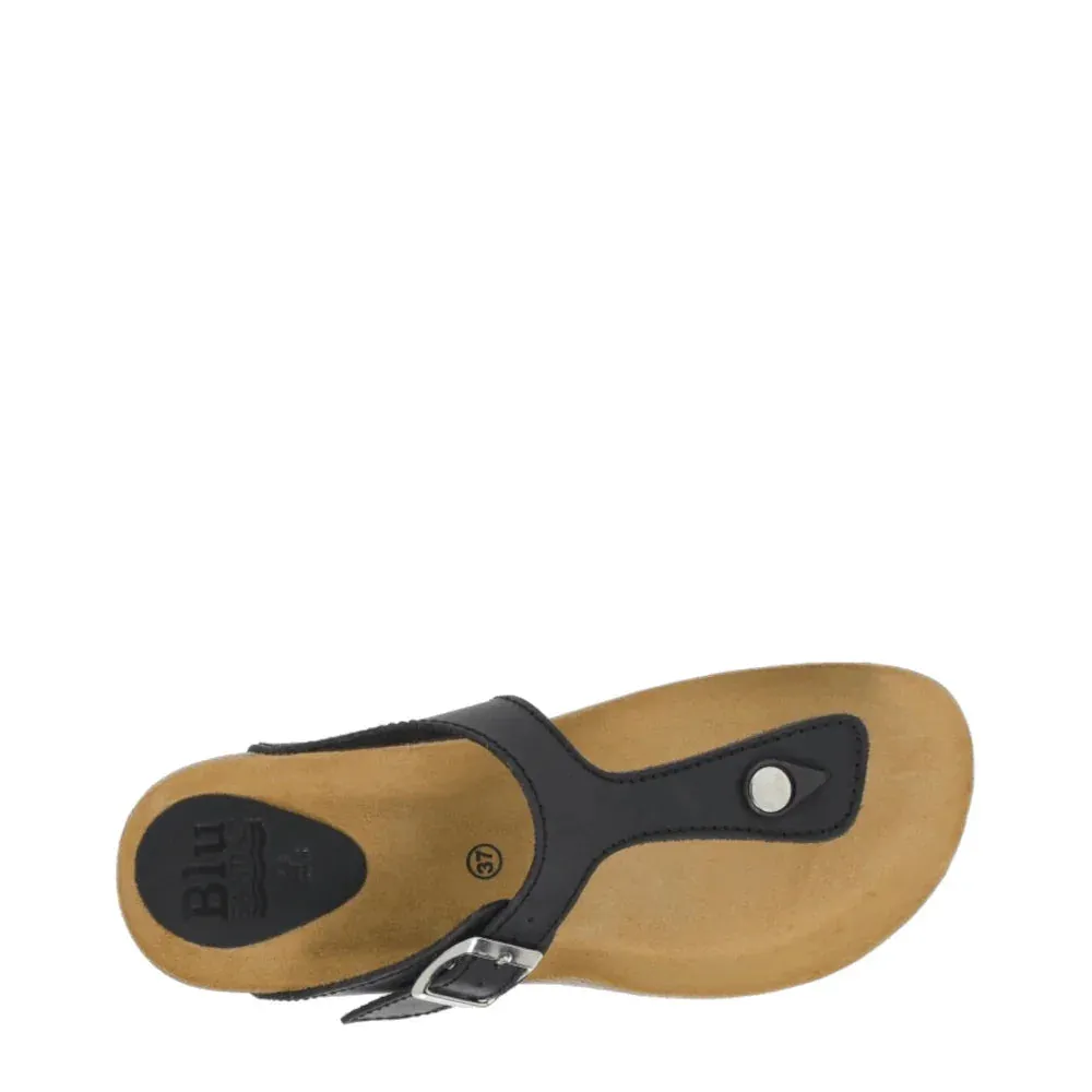 Donelli 502 slippers zwart leer gesp