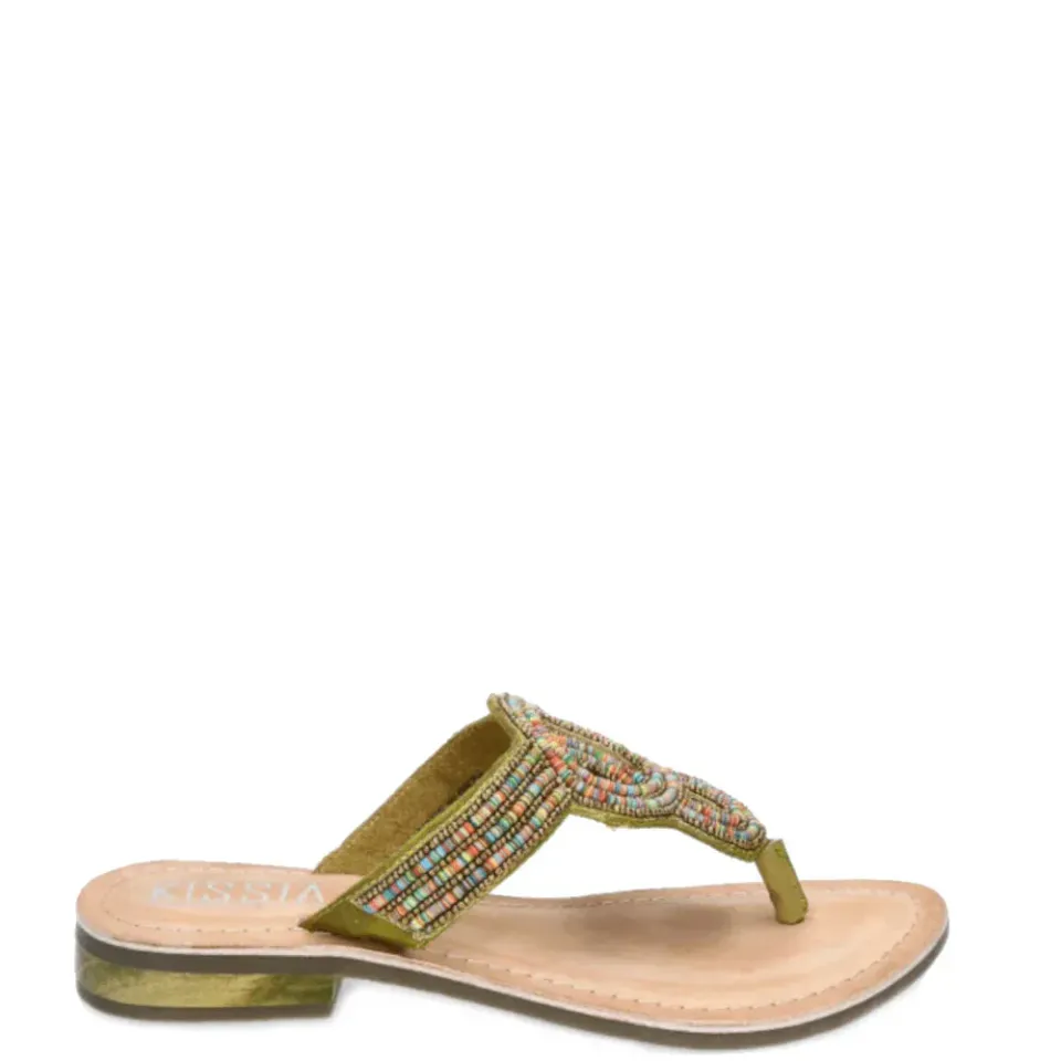 Donelli Chenai slippers licht groen leer