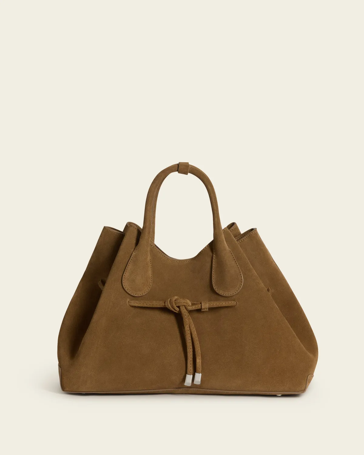 Flattered Maris tote wet sand suède leer