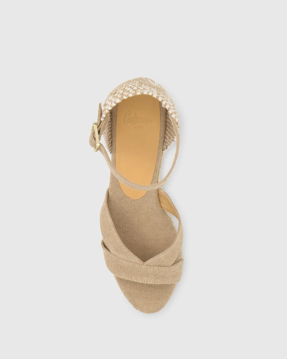 Castaner Bruna/6/002 dames sandalen zand katoen 7cm
