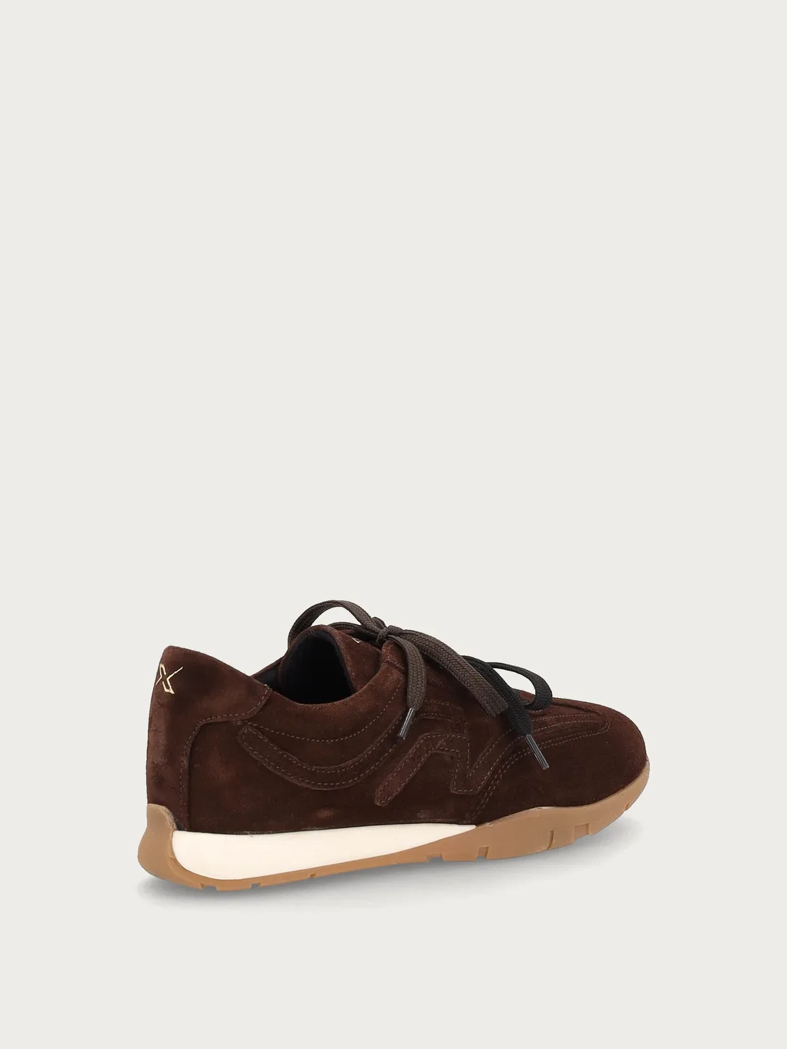 Frau Cross Hybrid dames sneakers bruin suede slim