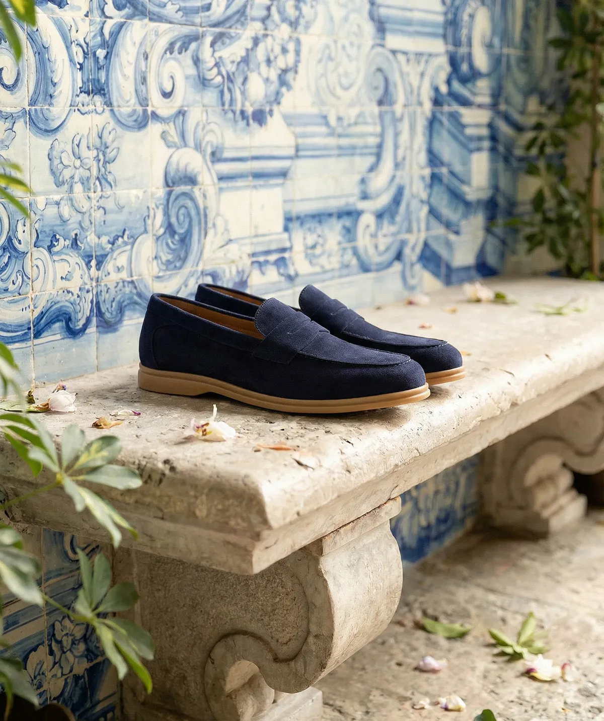 Finsbury Portobello loafer navy suède