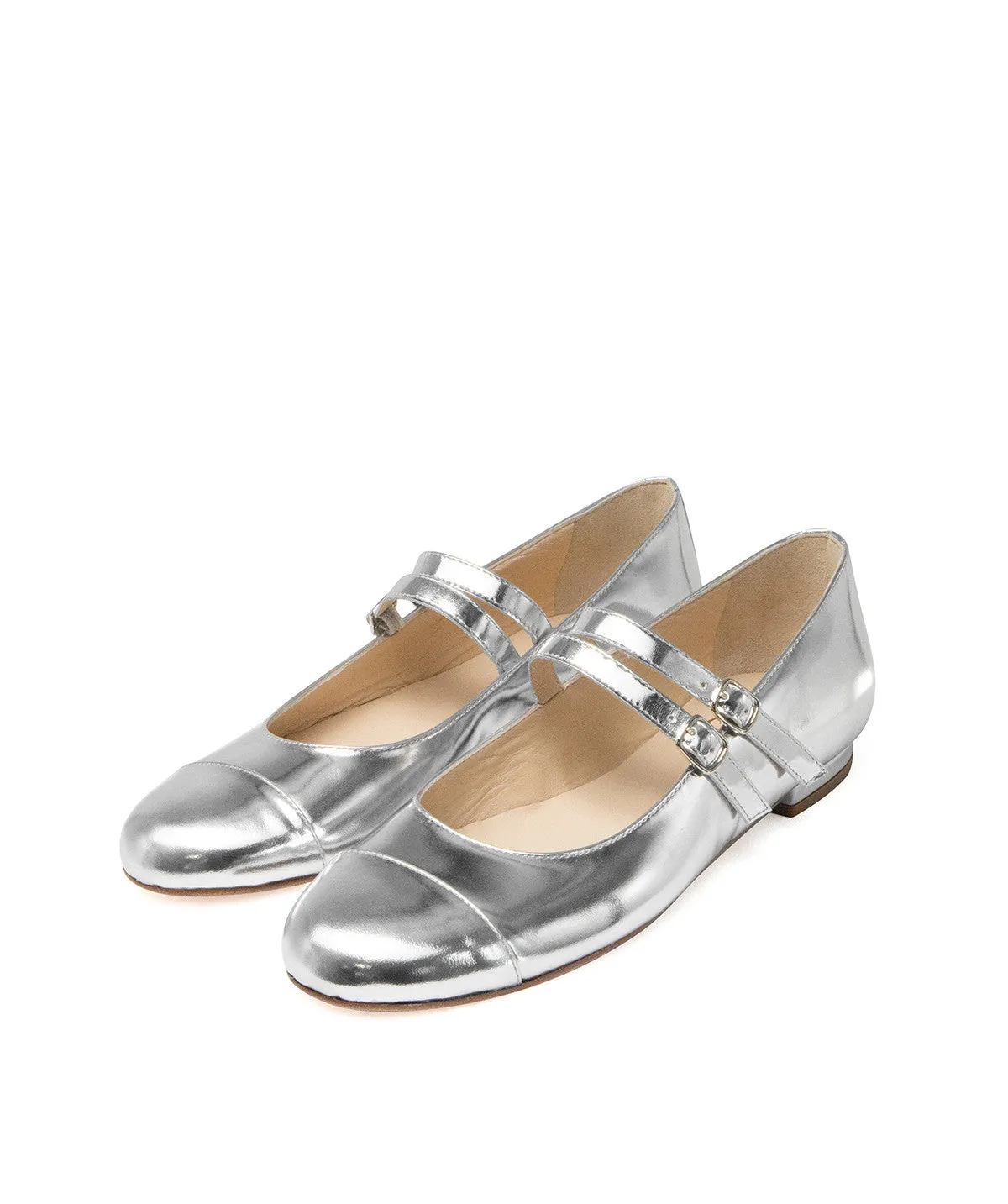 Finsbury Meredith ballerina's zilver leer