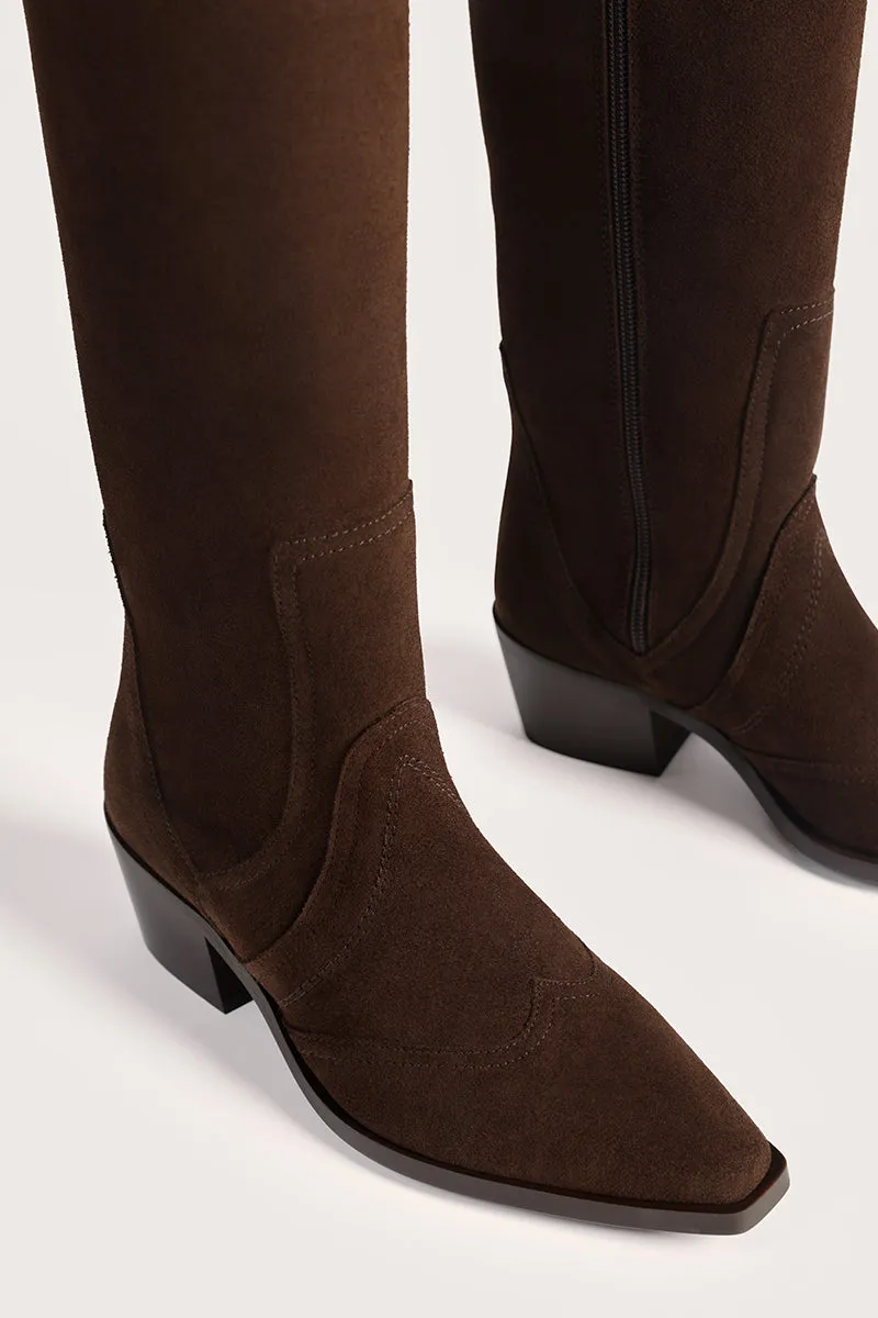 Bryan Stepwise Manuela Cacao laars bruin leer cowboyhak