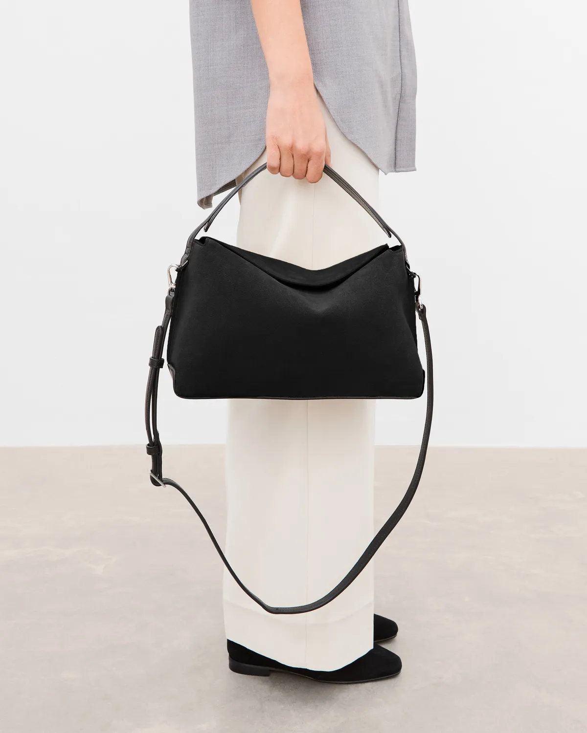 Flattered Helia Handbag Suede Black handtas zwart suede