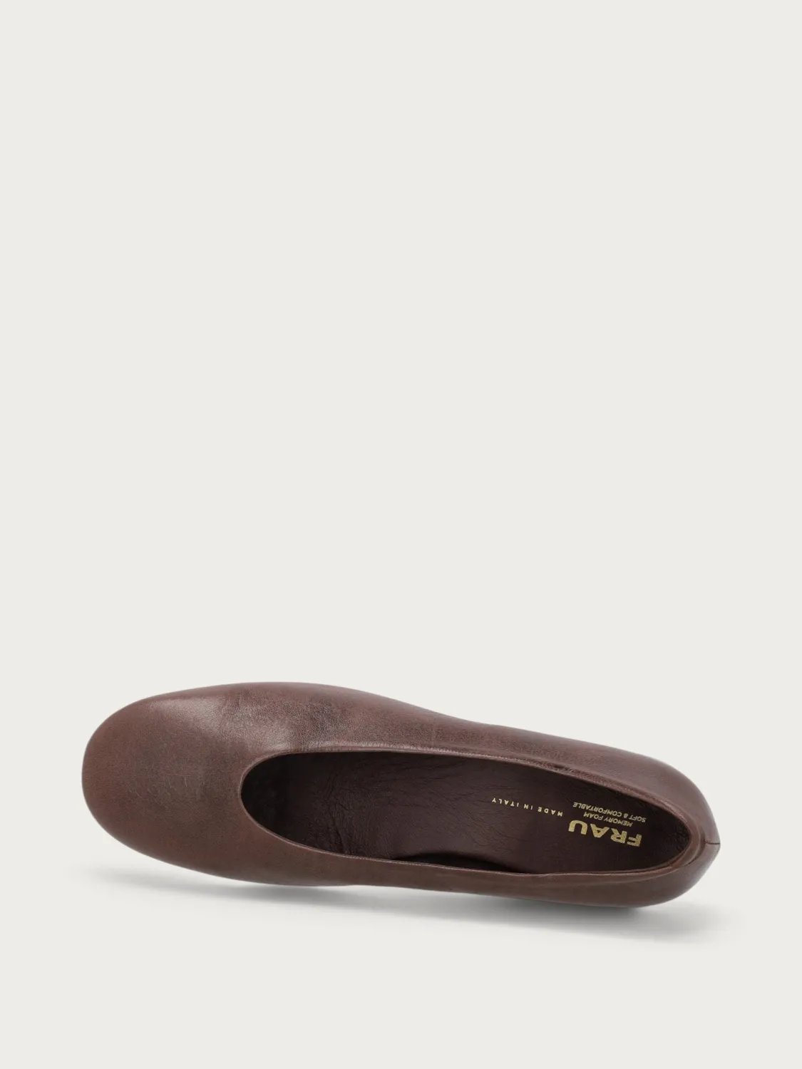 Frau Verona bruine leren pumps blokhak amandelneus