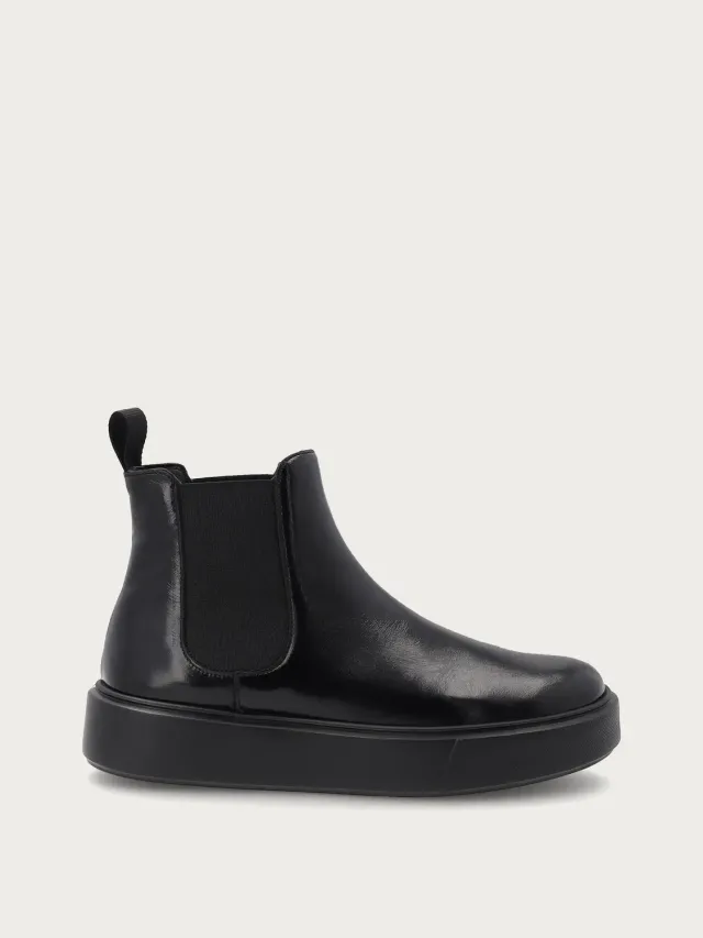 Frau Verona zwarte leren beatle boots sporty