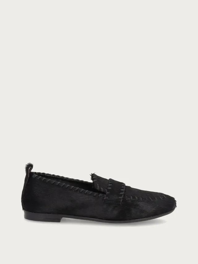 Frau Verona loafers zwart pony-effect leer