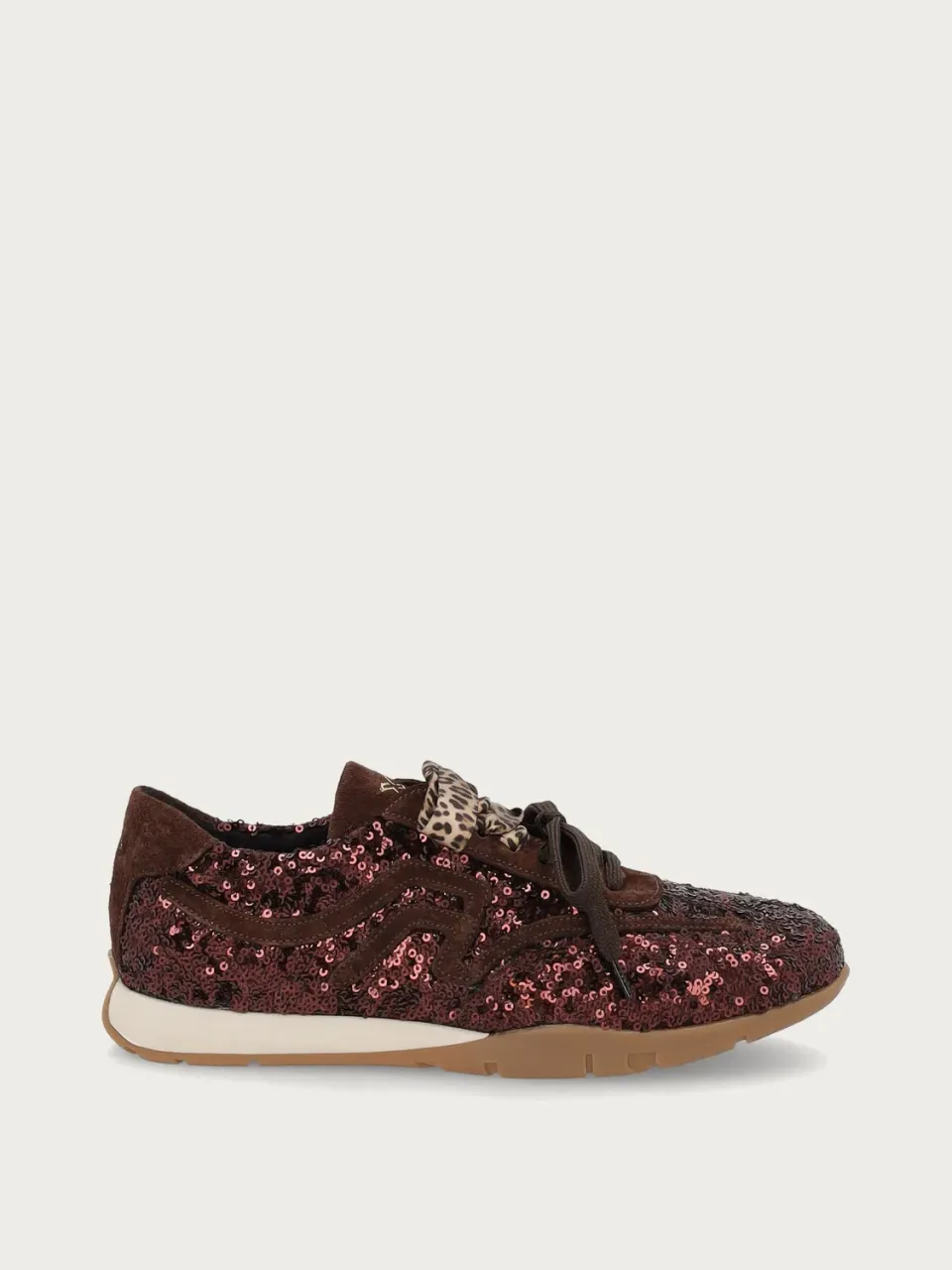 Frau Cross Hybrid bruine pailletten sneakers