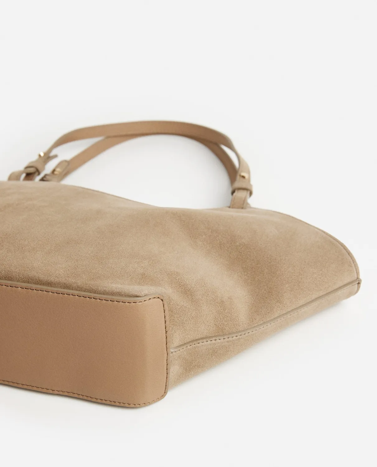 Flattered Dilba Mini Tote schoudertas zand suède