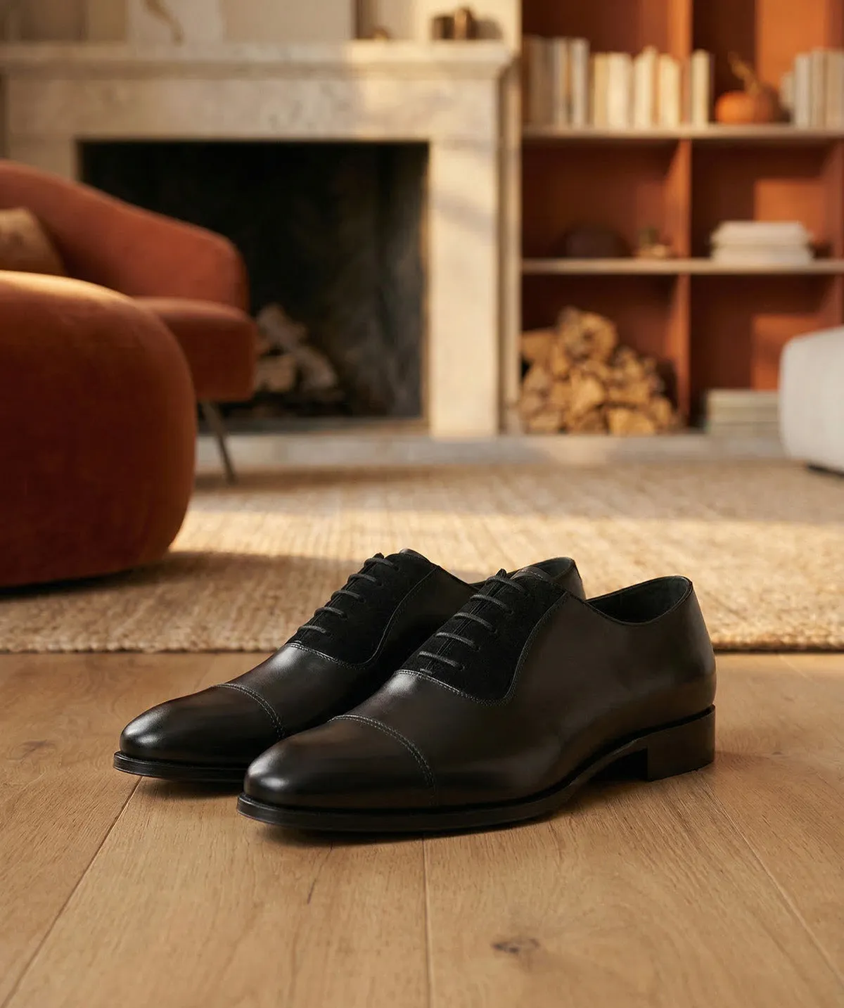 Finsbury Heathrow oxford schoenen zwart heren rubber