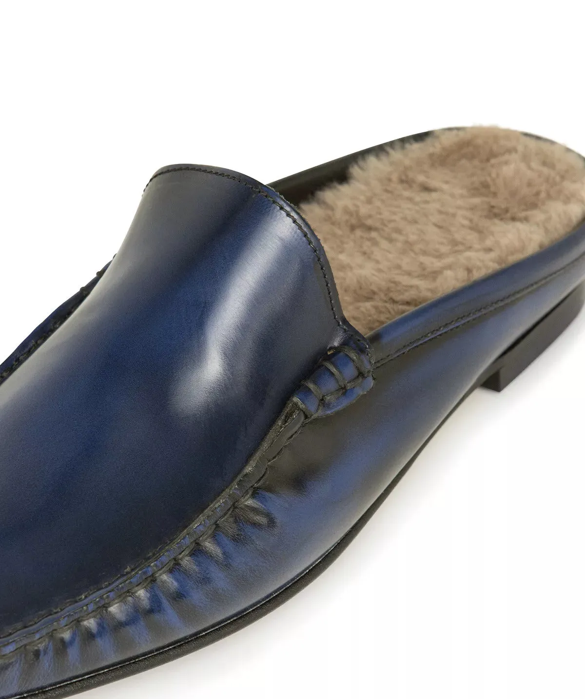 Finsbury Marion loafer blauw leer dames muil