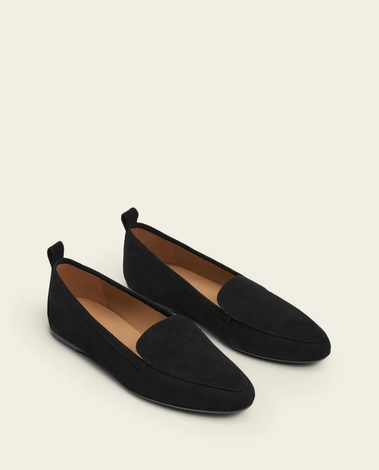 Flattered Cajsa Suede Black loafers zwart lage hak