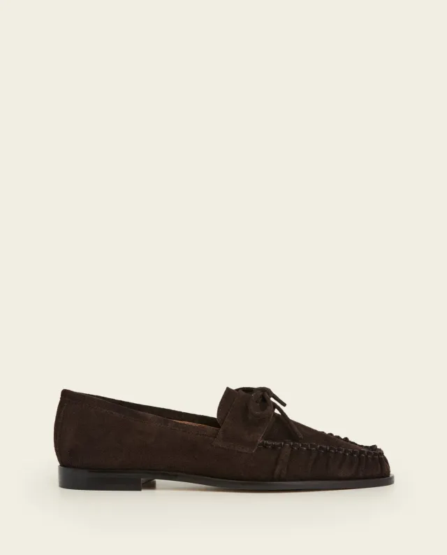 Flattered Dylan loafers chocolate suède strik