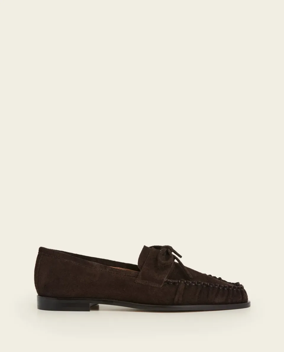 Flattered Dylan loafers chocolate suède strik