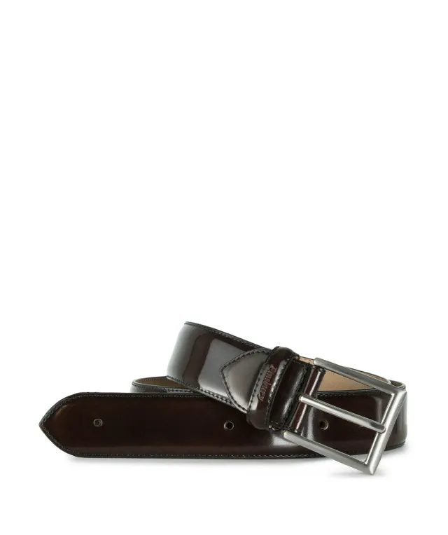 Finsbury gladde bordeaux leren riem 100 glad leer