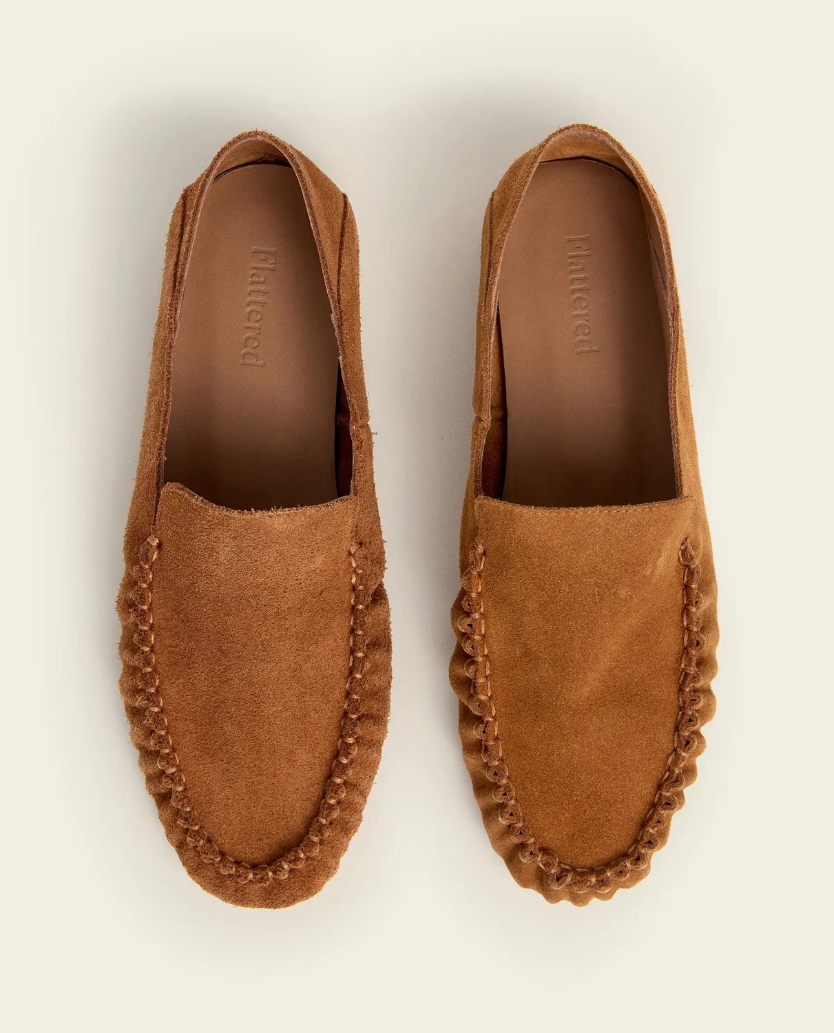 Flattered Bon Bon loafers bourbon suède plat