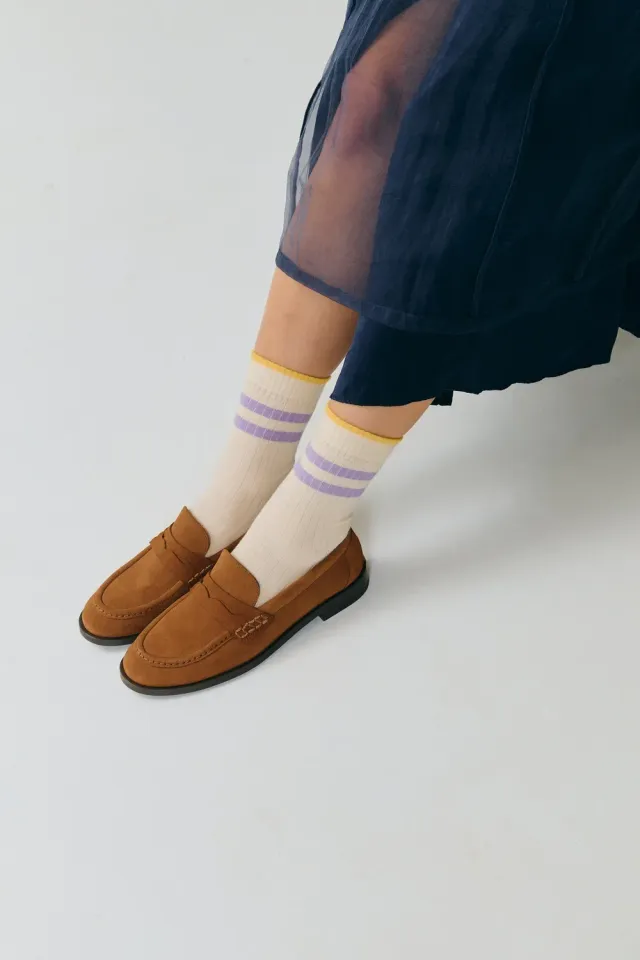 Jutelaune Malve Stripe sokken one size biologisch katoen