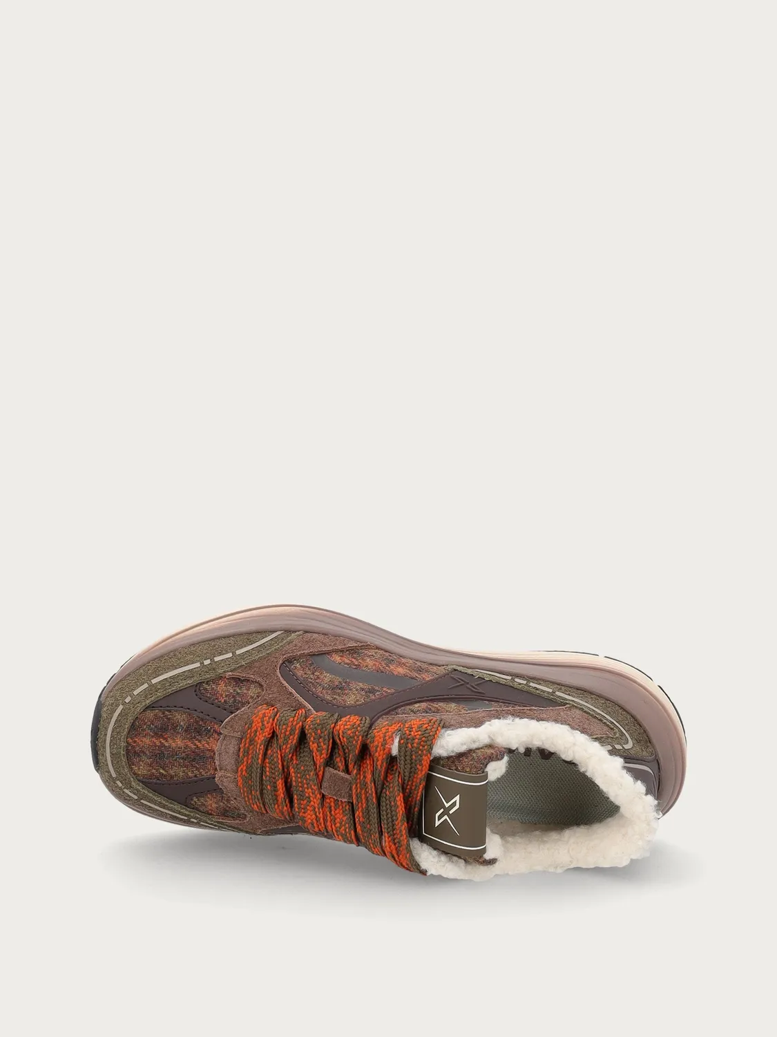 Frau Cross Hybrid sneakers bruin leer-stof