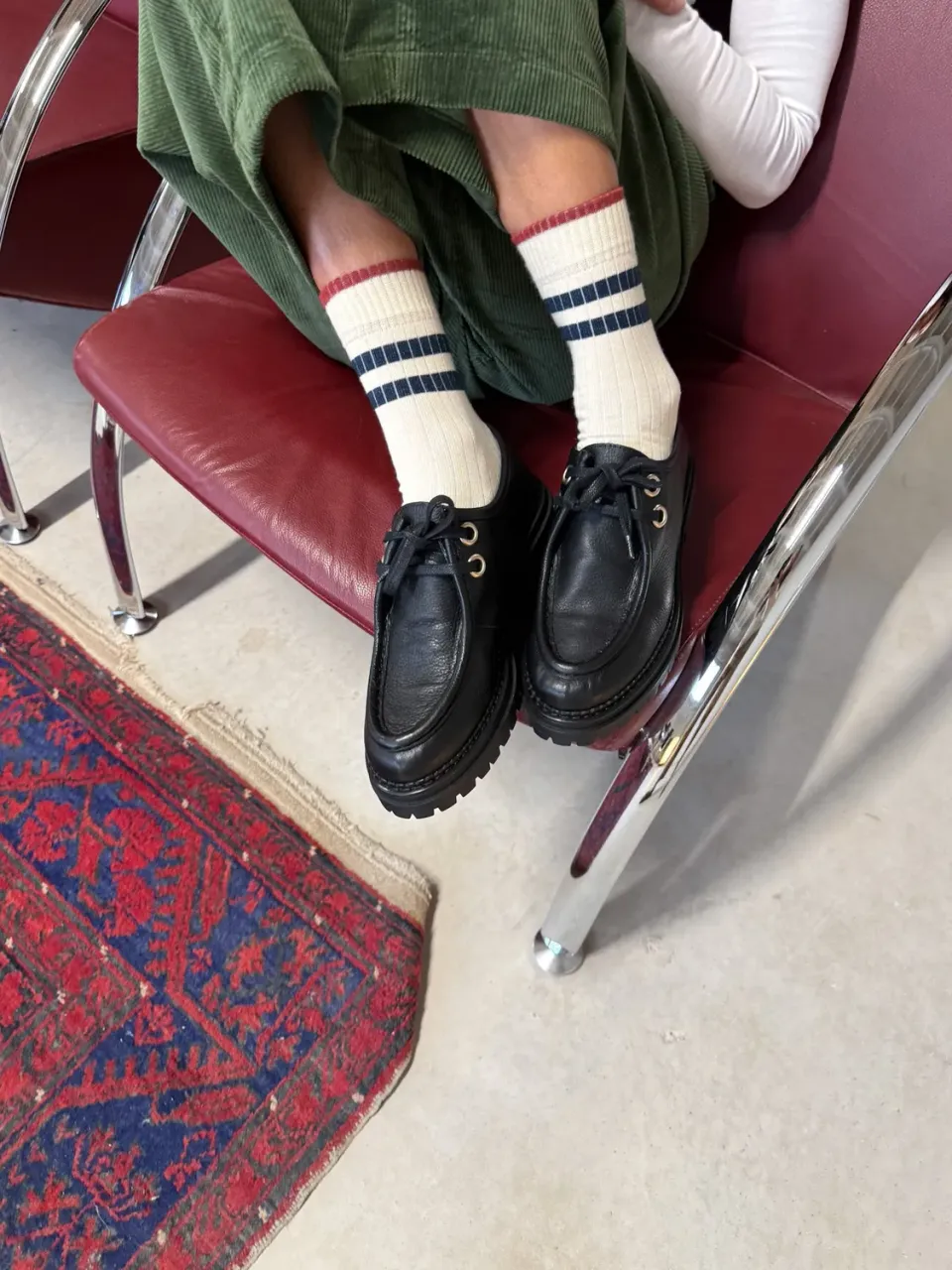 Jutelaune Stripe Navy sokken navy gestreept bio-katoen