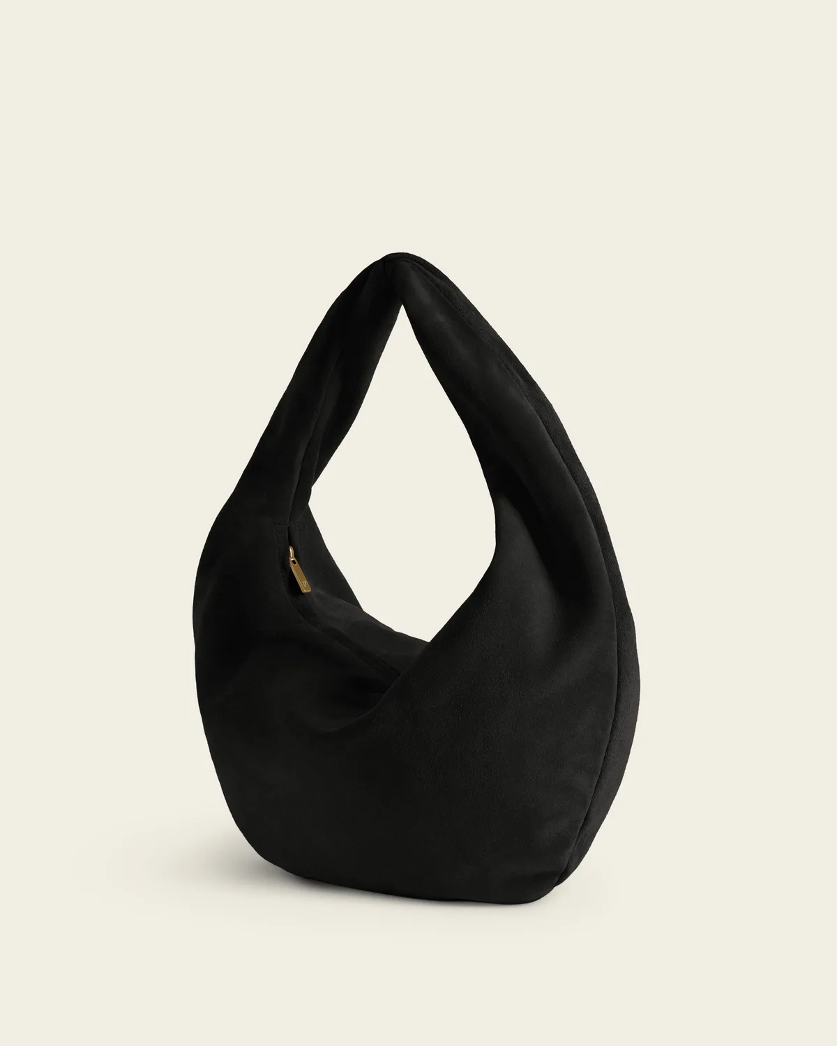 Flattered Alva schoudertas zwart suede rits