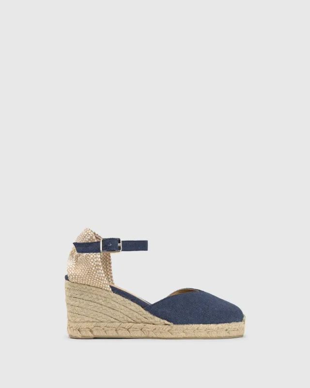 Castaner Chiarita/6/002 espadrille blauw oxford canvas