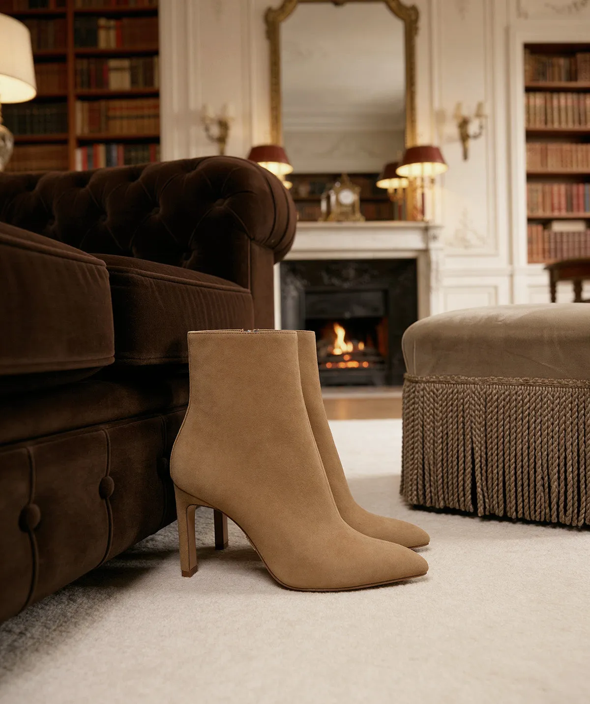Finsbury Daisya enkellaarsjes beige suède