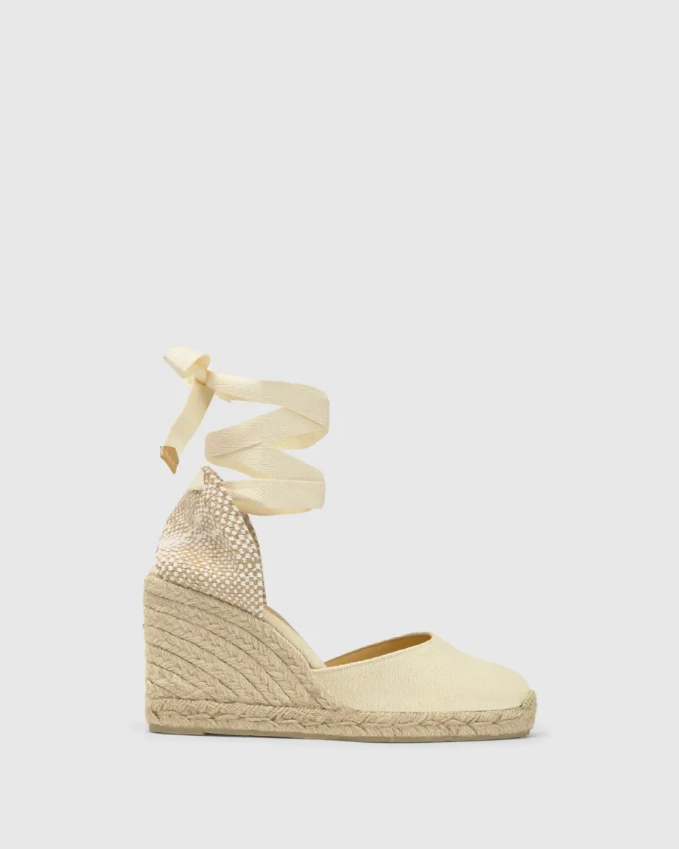 Castaner Carina 8/001 espadrilles ivoor – 9 cm sleehak