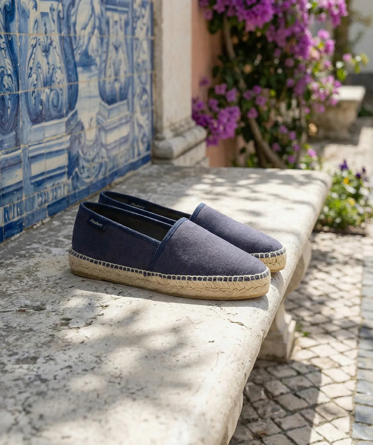 Finsbury Indiana espadrilles navy leer zomer