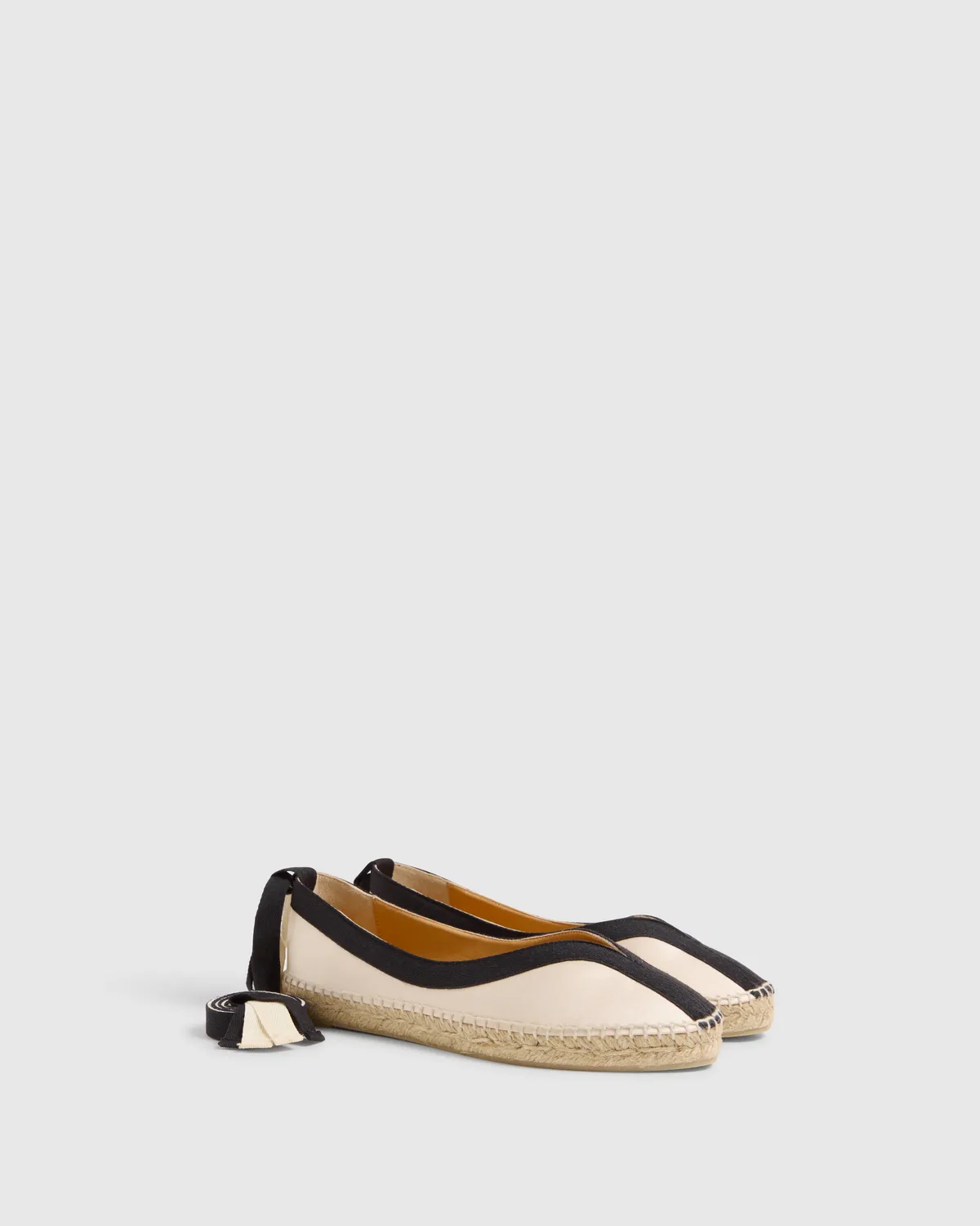 Castaner Kanu 129 ballerina's champagne-zwart satijn