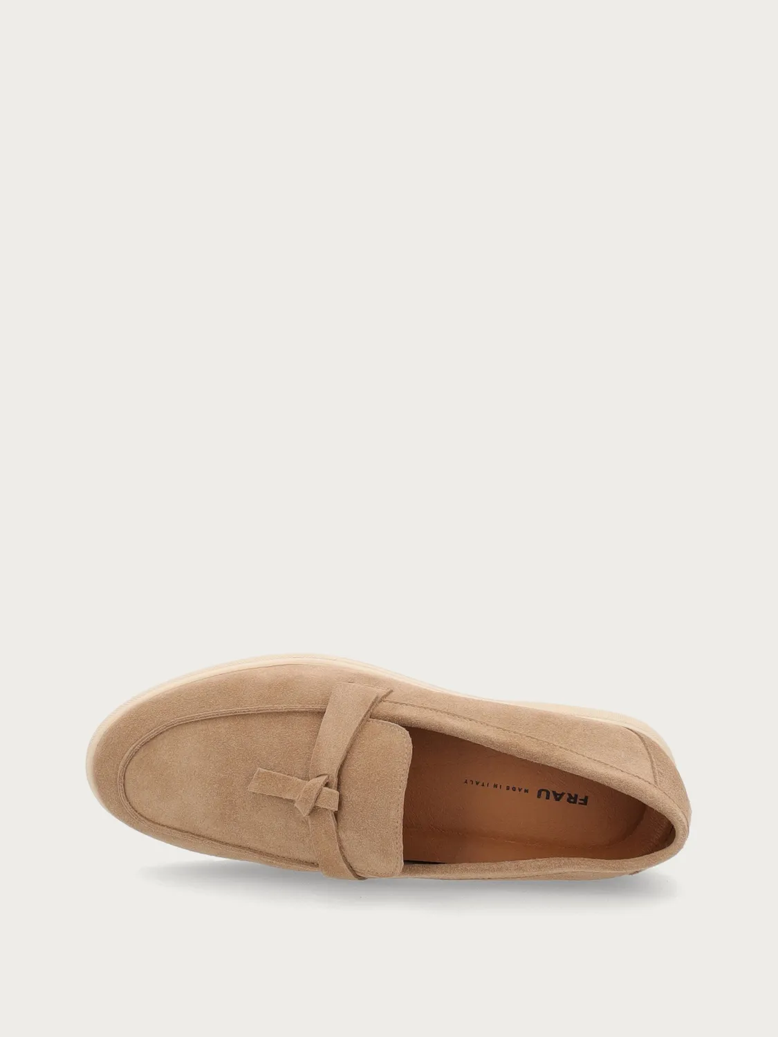 Frau Verona loafers beige suède knoop