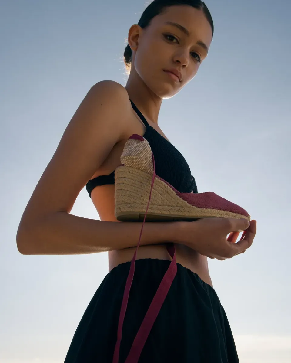 Castaner Carina 8 002 espadrilles merlot katoen 9 cm
