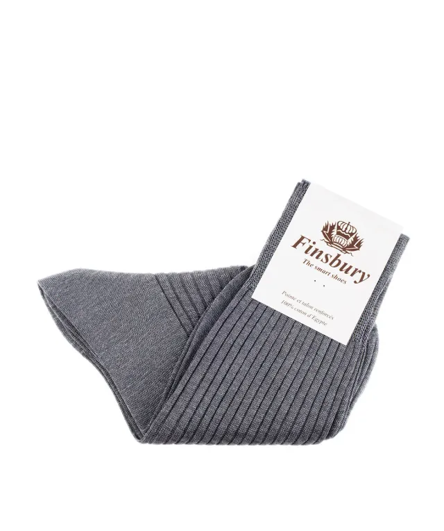 Finsbury Medium Grey sokken grijs katoen 42/43