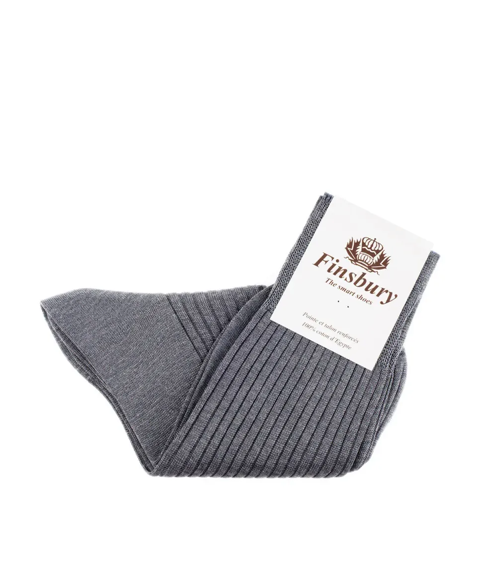 Finsbury Medium Grey sokken grijs katoen 42/43