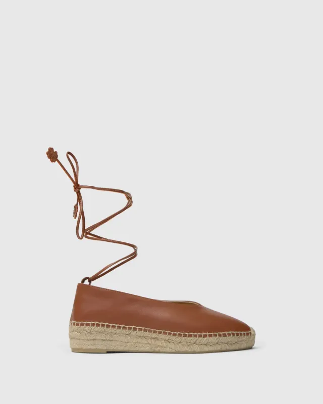 Castaner Gea GEA/2/250 ballerina espadrilles cognac leer