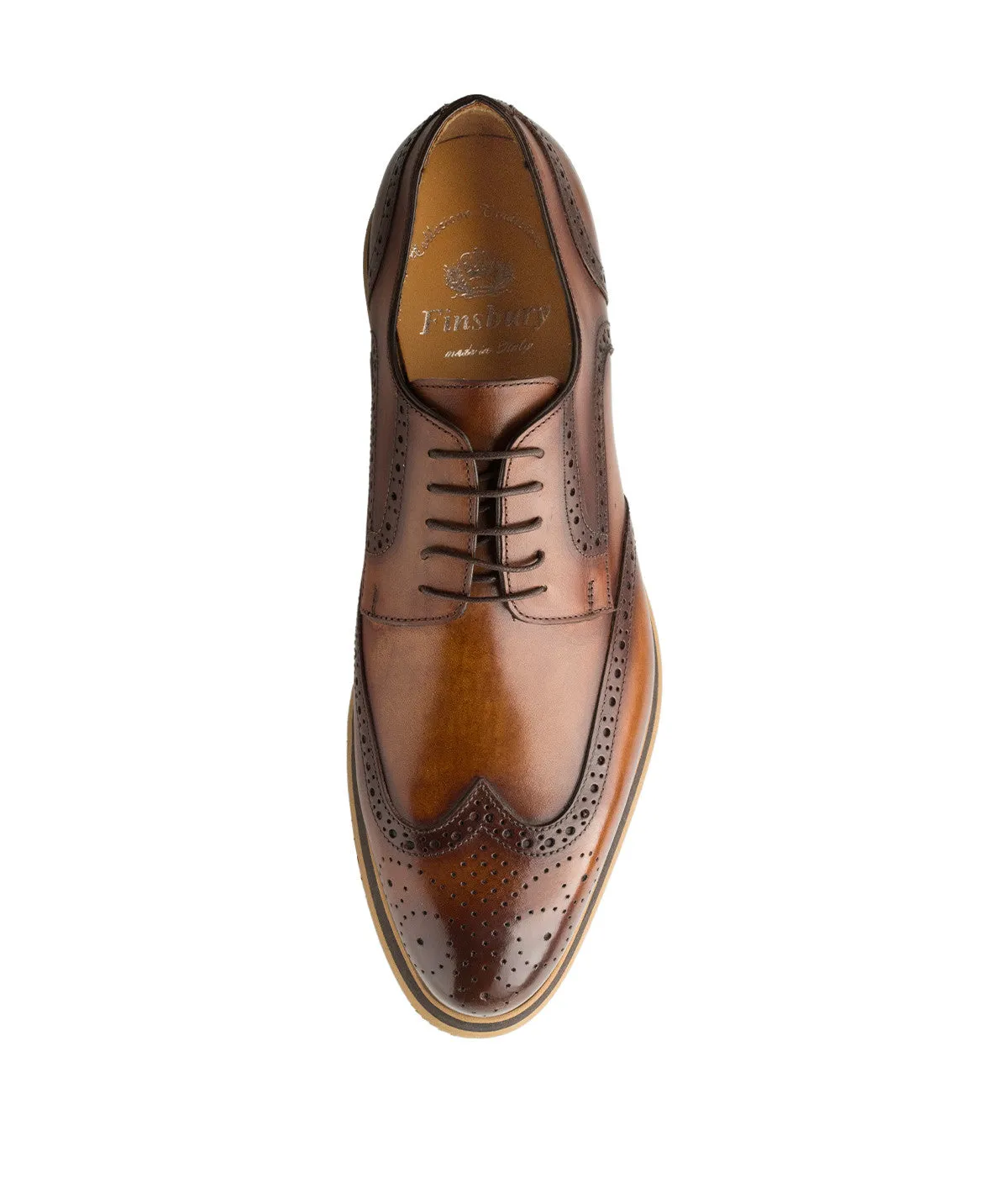Finsbury Tradizione Elias derby bruin patina leer