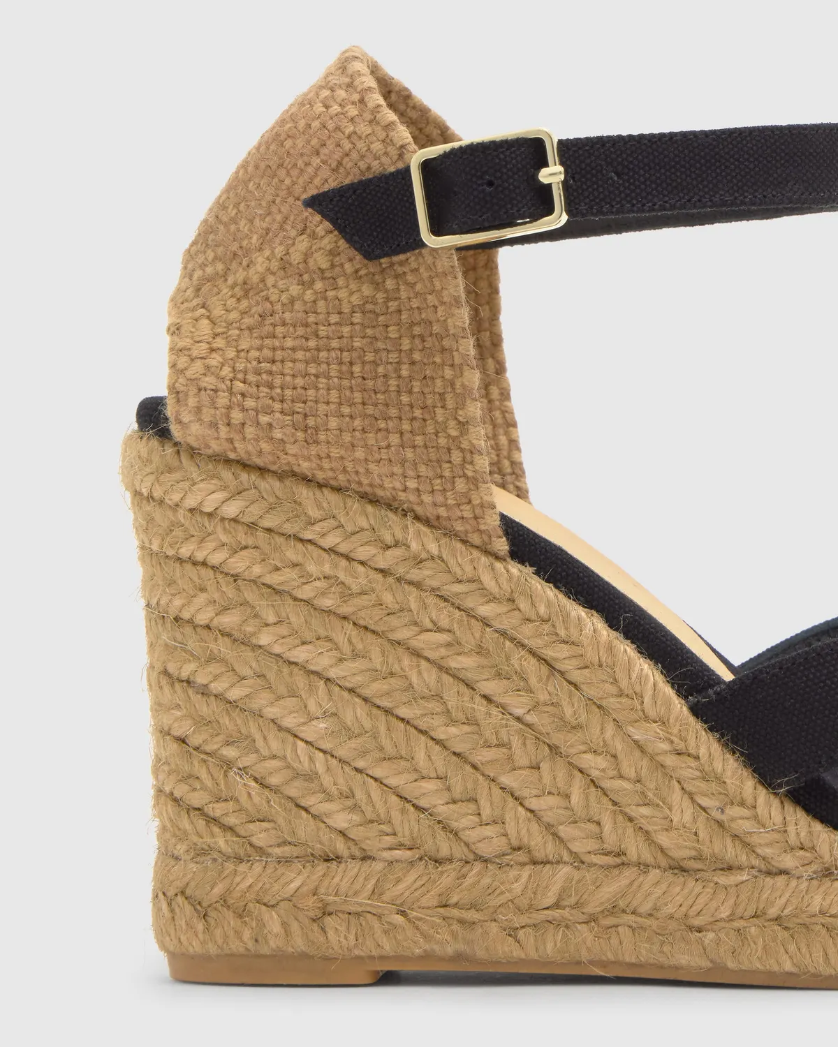 Castaner Bruna T 8 001 sandaal zwart katoen 9cm