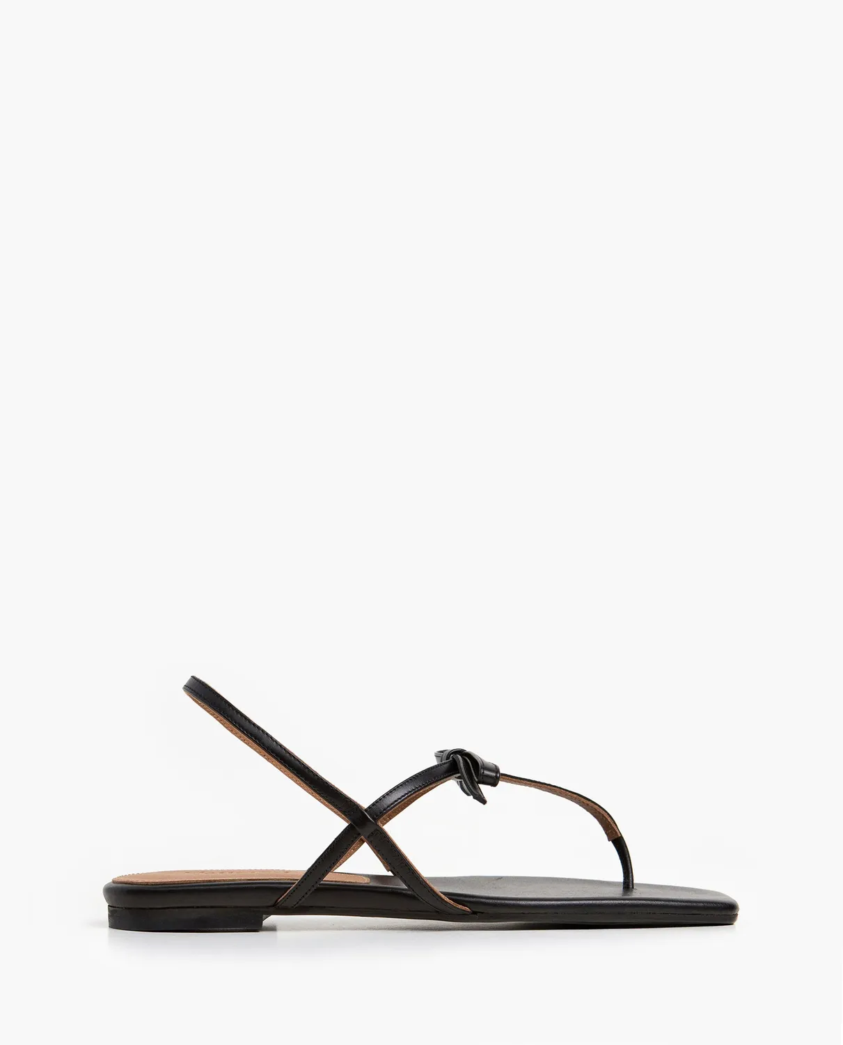 Flattered Sina platte sandalen zwart leer