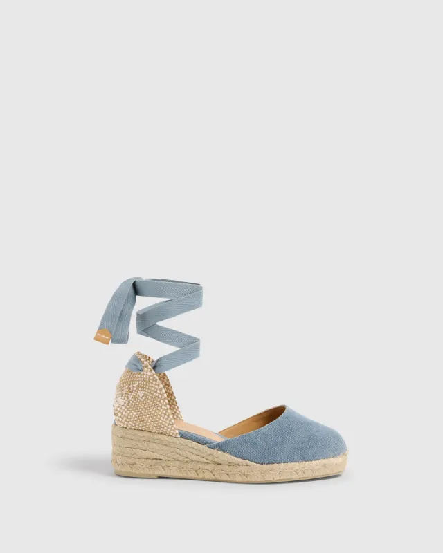 Castaner Carina 3/002 espadrilles blauw sleehak 5 cm