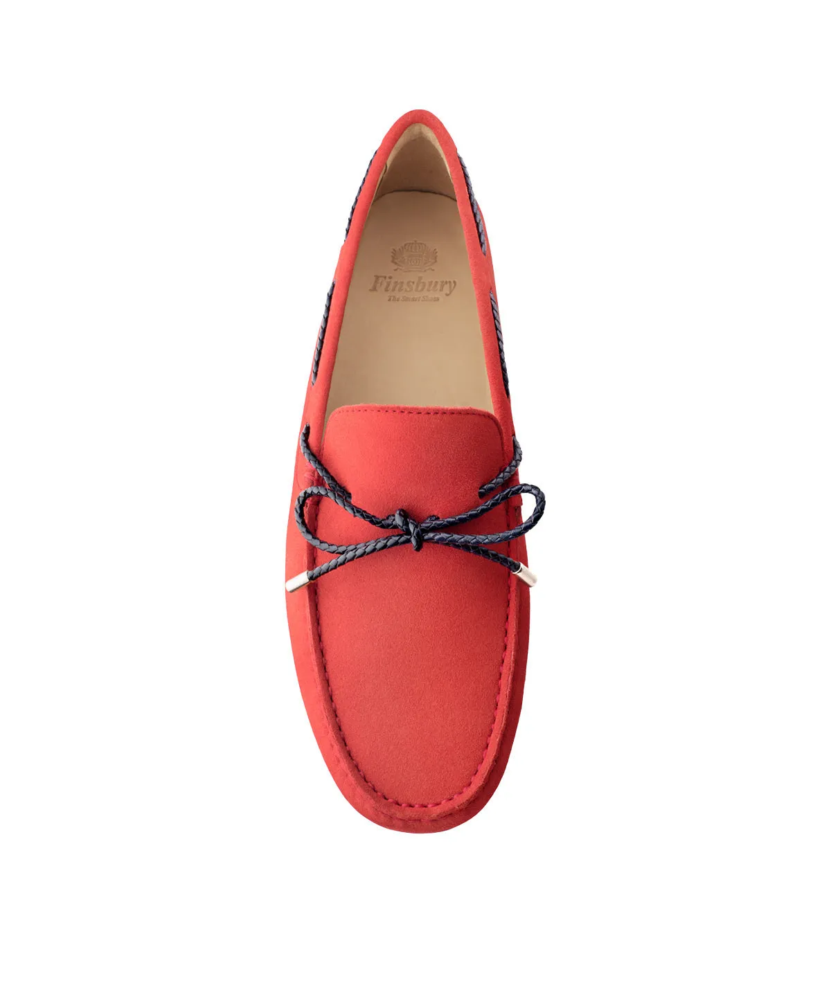 Finsbury Cancun mocassin rood suède kalfsleer