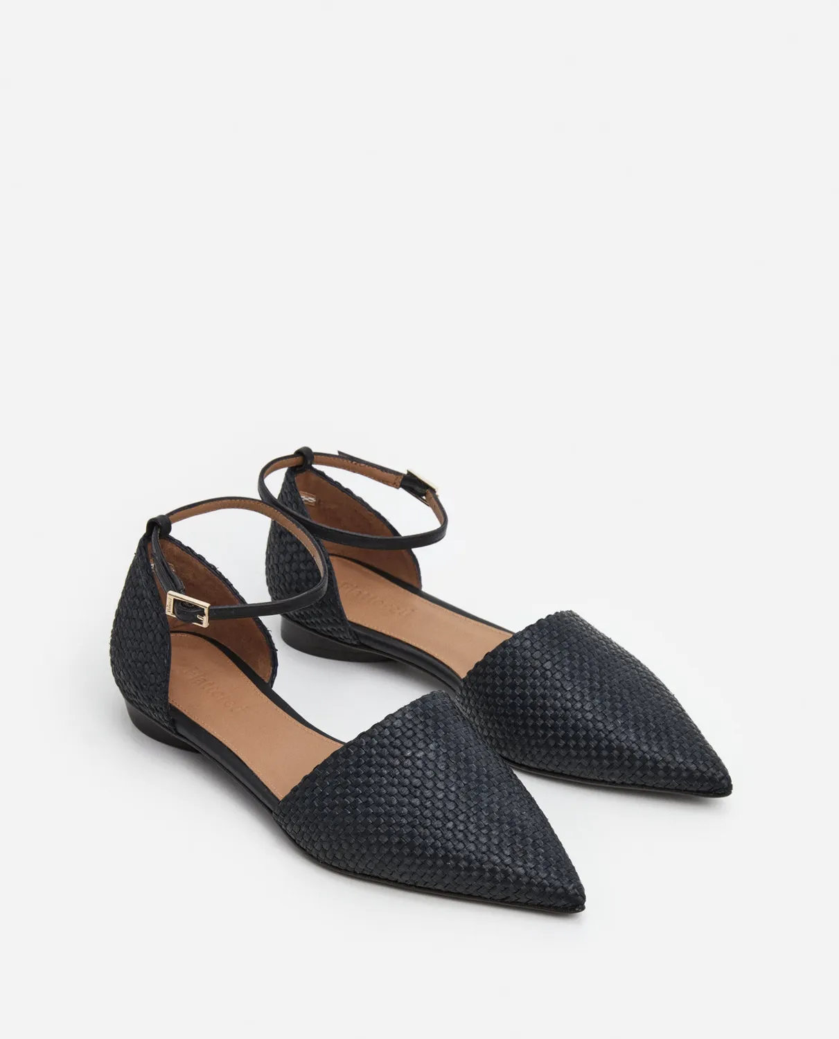 Flattered Frankie ballerina zwart weave enkelband