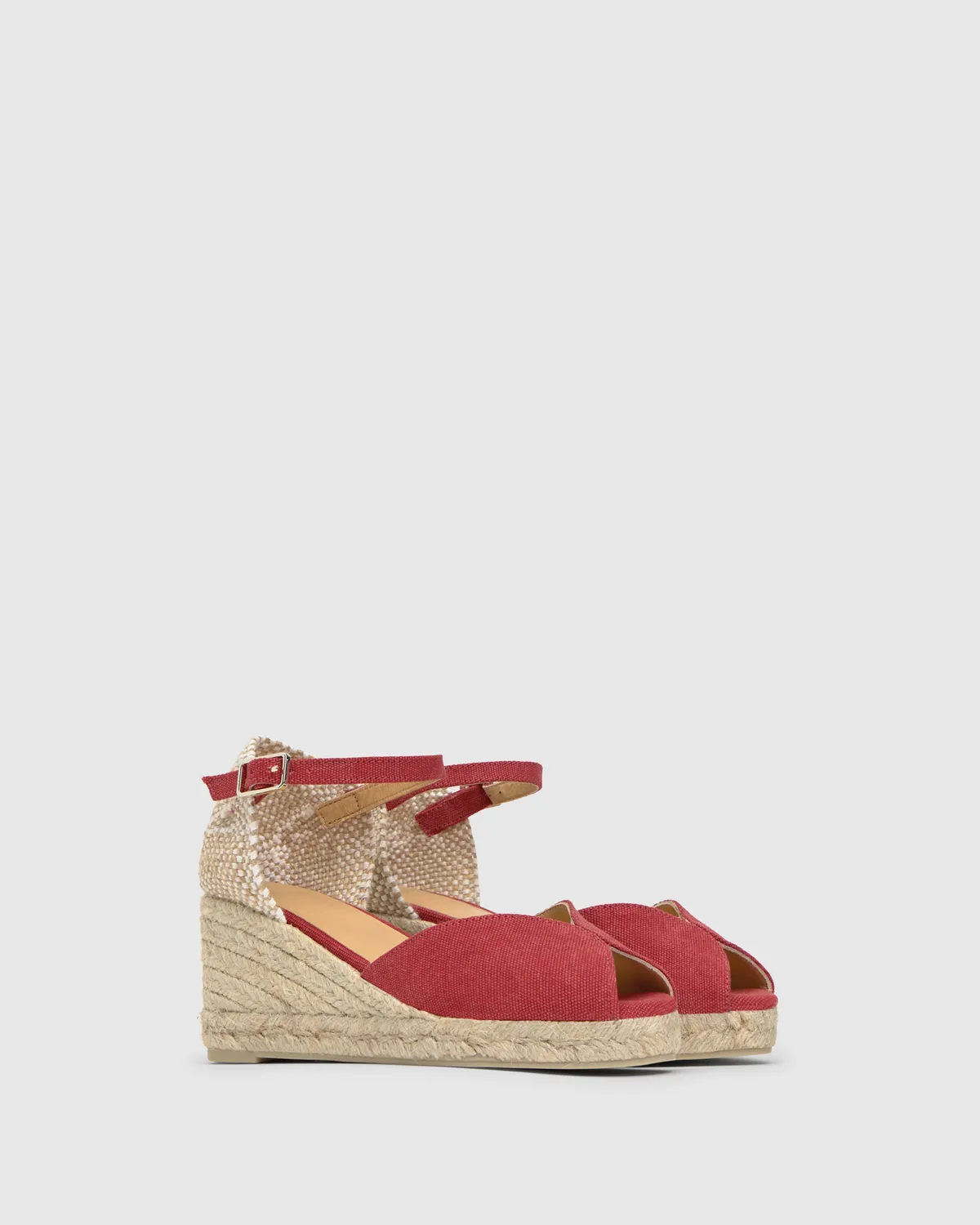Castaner Bianca 6/002 sandalen rood canvas 7 cm