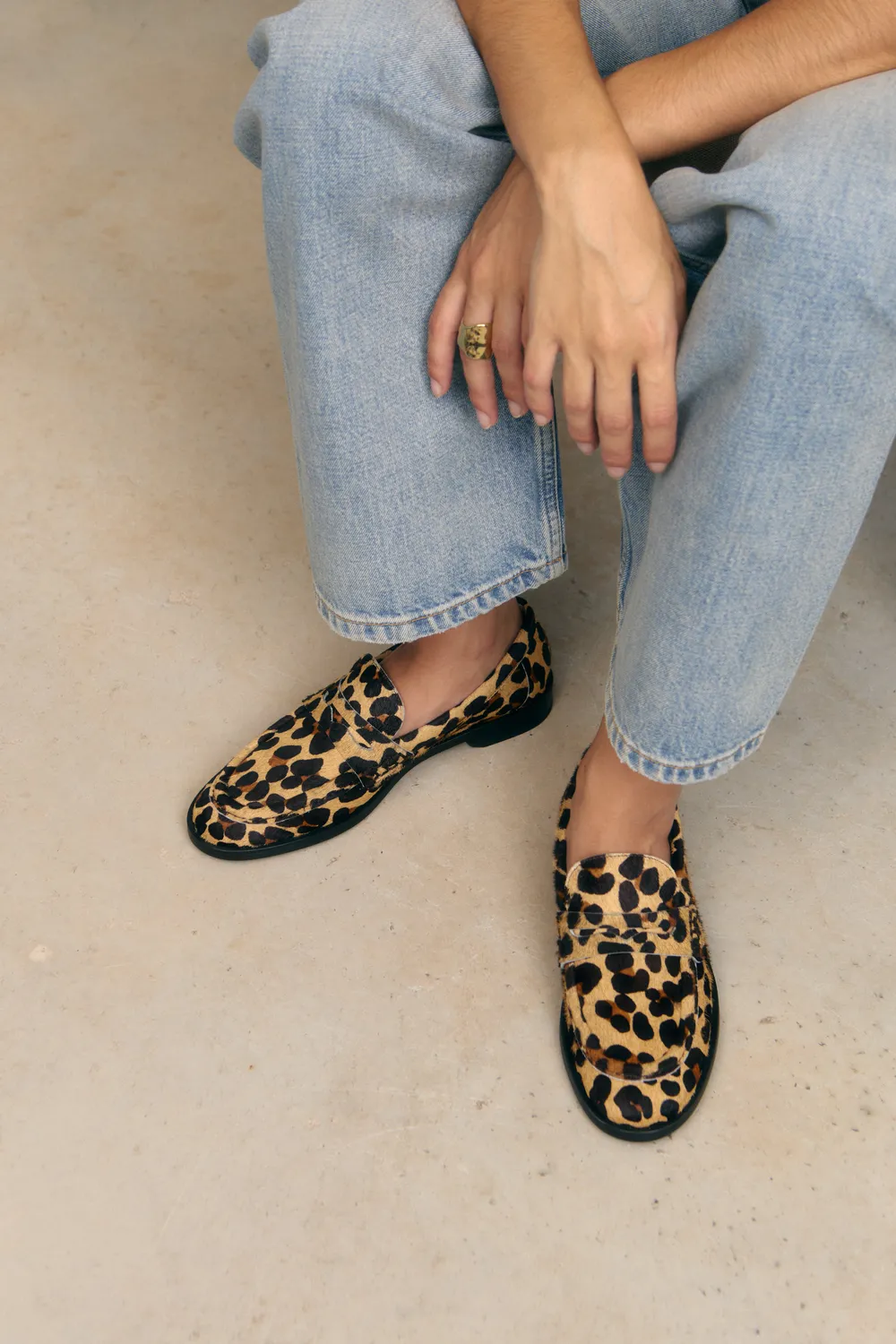 Jutelaune Lea Leopard loafers leer luipaard