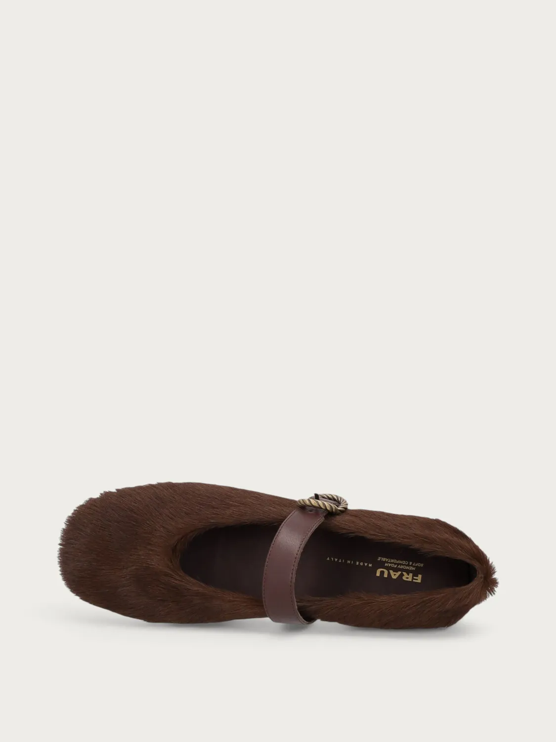 Frau Verona pony ballerina’s met gesp bruin