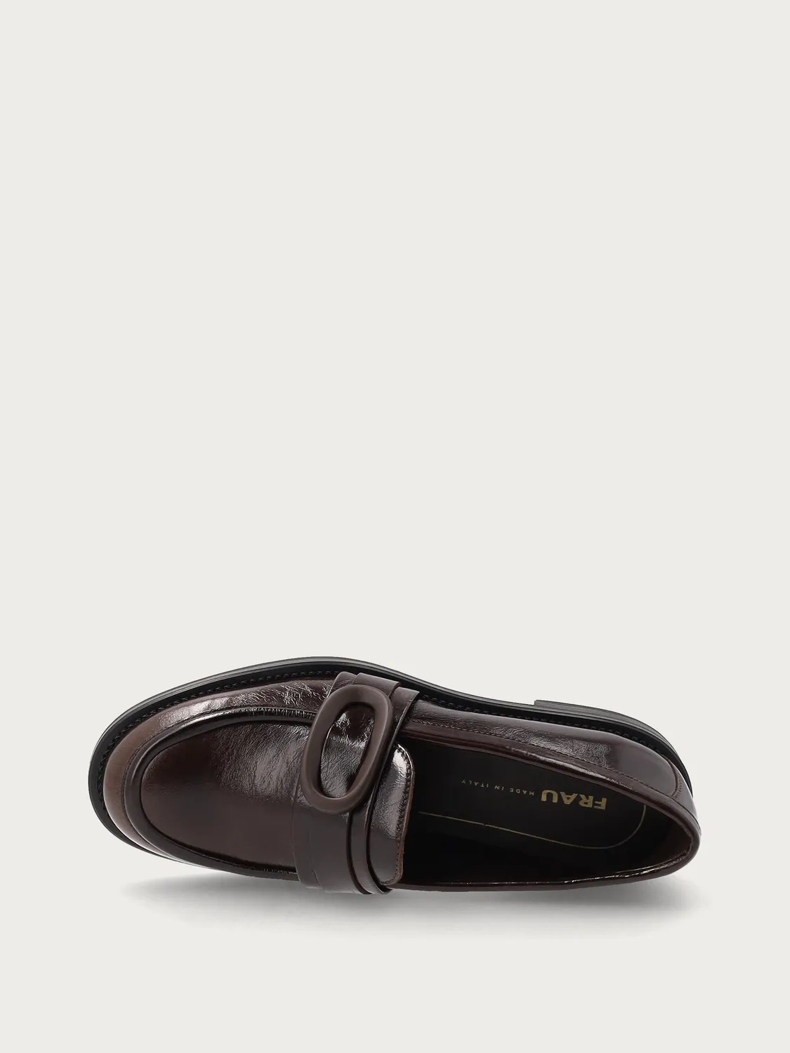 Frau Verona loafers bruin lakleer gesp