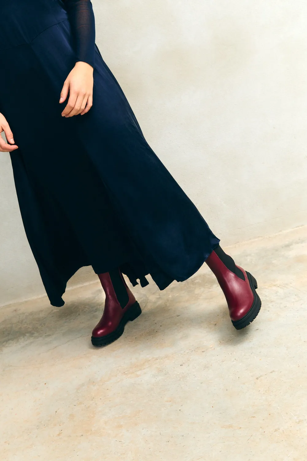 Jutelaune Alberta Burgundy Chelsea Boots bordeaux leer