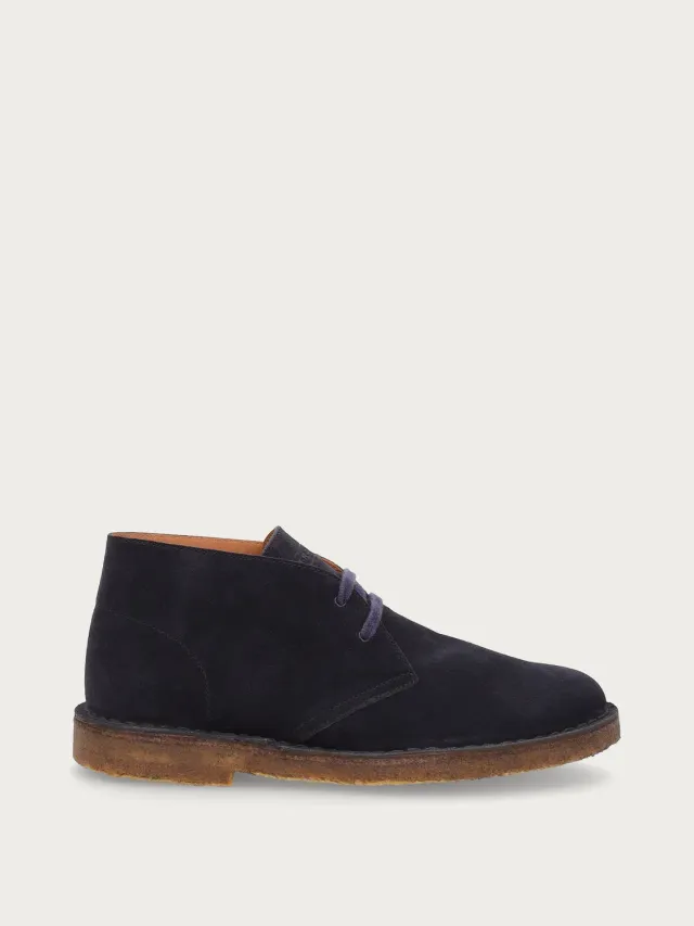Frau Verona blauwe suède desert boots heren