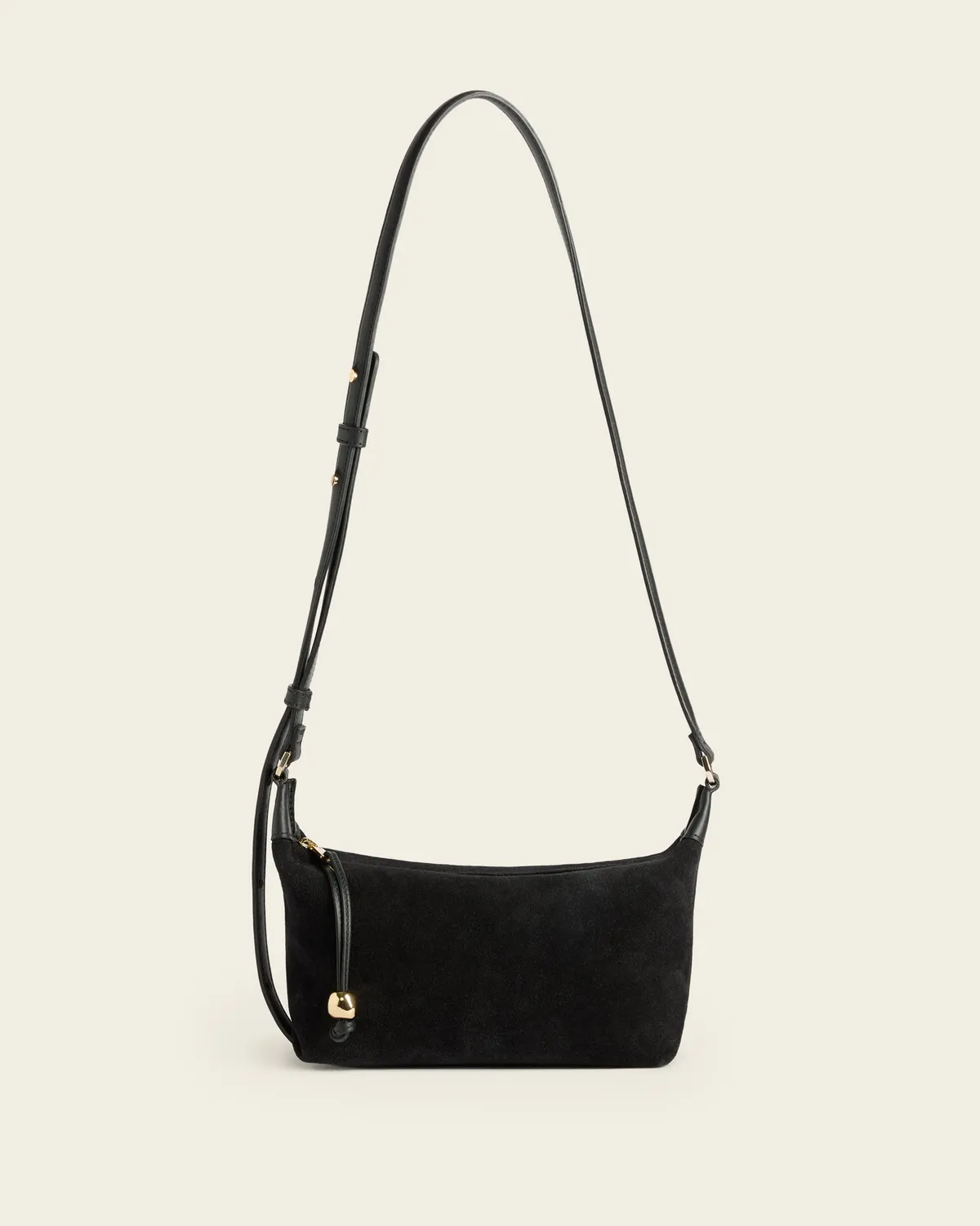 Flattered Ru crossbody tas zwart suède