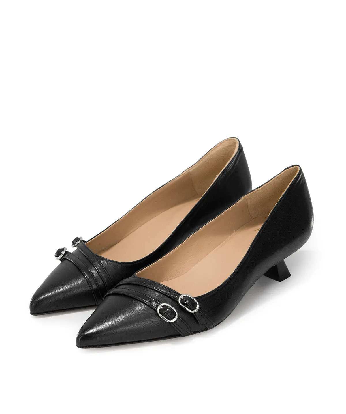 Finsbury Noemie pumps zwart leer bandjes elegante hak
