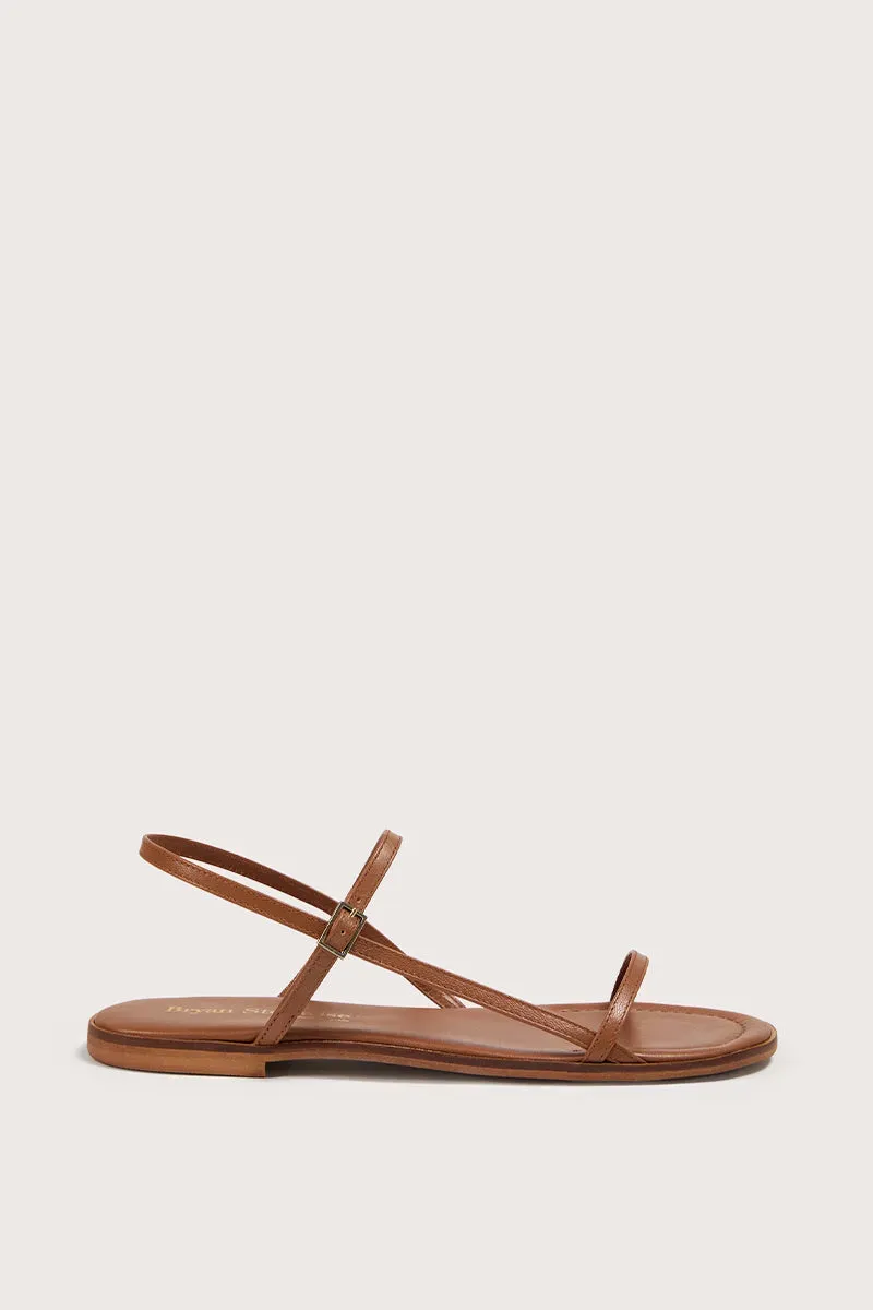Bryan Stepwise Milán sandalen bruin plat leer